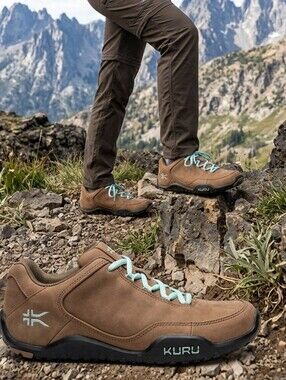 Kuru Chicane Wide Brown Nubuck Leather Arch‎ Support Hiking Trail Shoes 9W